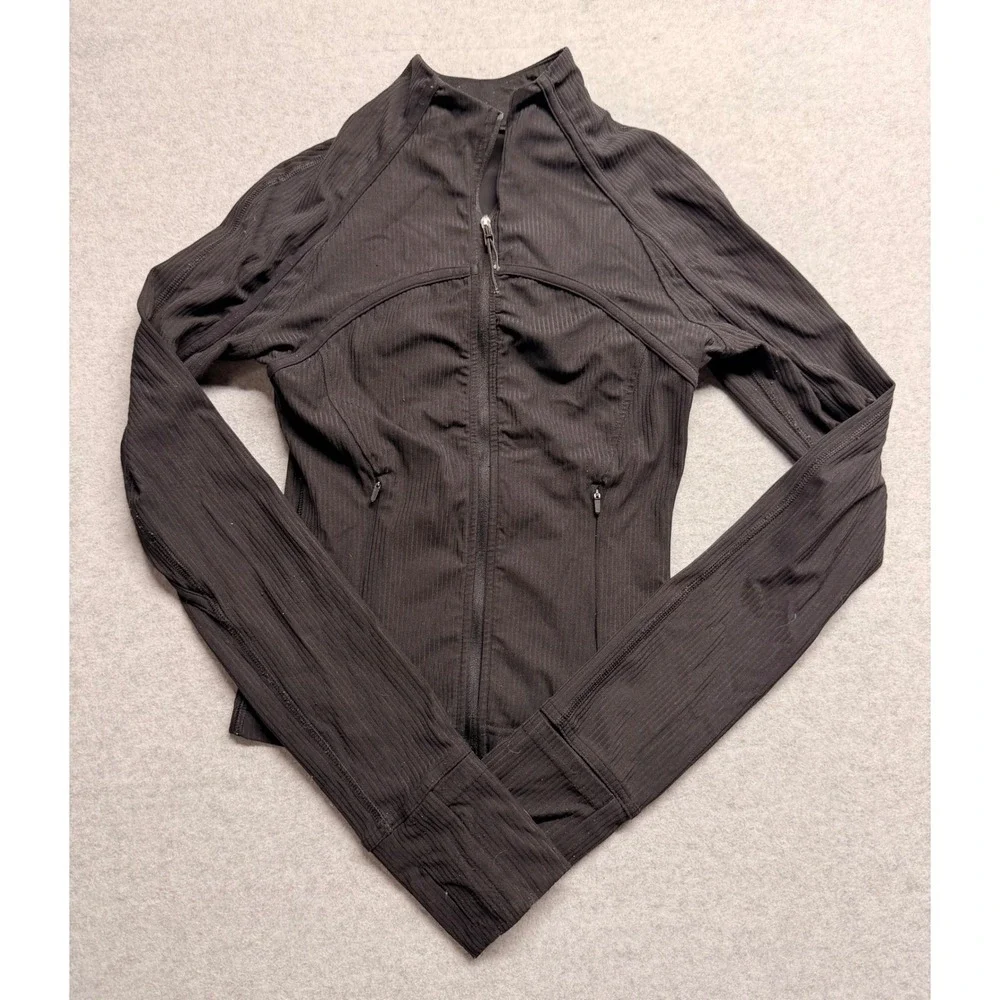 Lululemon Define Jacket Ribbed Black Full Zip Yoga Athletic Top Size 2